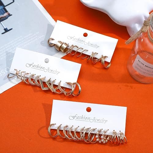 NEWITIN 69 Pieces Gold Jewelry Set for Women Fashion Costume Jewelry Gold Plated Necklace Bracelet Earrings Set for Women thumbnail 2
