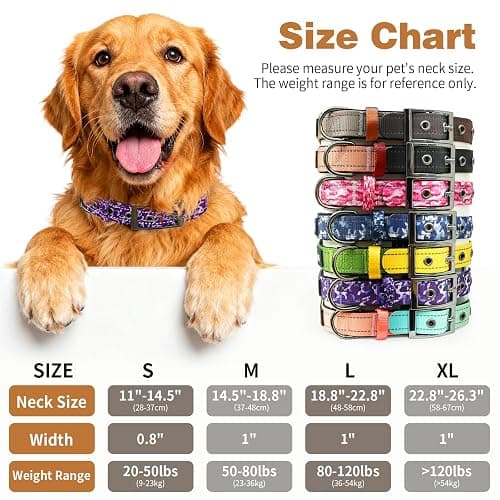 Kazazoo Heavy Duty Tactical Dog Collar Nylon Adjustable Reflective Dog Collar Soft Neoprene Padded for Small&Medium Dog, Purple Camo M thumbnail 7