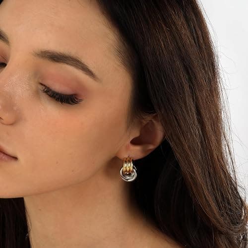 NIXMAX Chunky Gold Knot Earrings thumbnail 3