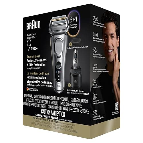 Braun Series 9 PRO+ Electric Shaver, Pro SensoAdapt, 6in1 SmartCare Center, 9697CC, Silver thumbnail 11