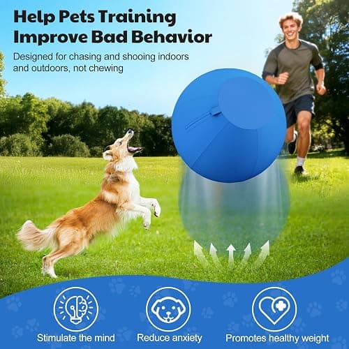 povee Happypaw 18'' Herding Ball for Dogs – Enhanced Chew Resistance & Heavy-Duty Material,Durable Dog Toy Agility Equipment for Australian Shepherds, Cattle, Border Collies, and Small/Medieum Breed thumbnail 2
