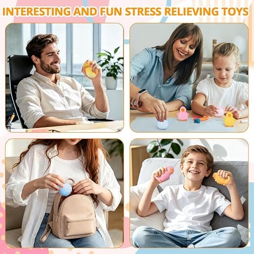 Squishy Fidget Toys Stress Balls,Tedmax 4PCS Cute Penguin & Duck Squeeze Toys,Taba Squishy Packs Perfect for Kids Sensory Play,Anxiety & Stress Relief for Adults Teens Party Favors,Classroom Prizes thumbnail 6
