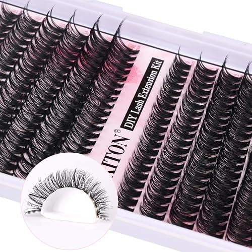 Cluster Lashes 280 pcs Lash Clusters D Volume Eyelashes Extensions 9-16 mm Mix 40D+50D Individual Lashes Thin Band Eyelashes Cluster for DIY Lash Extension Beginners (Lash Clusters) thumbnail 8