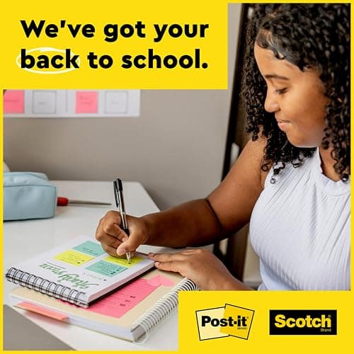 Post-it Super Sticky Notes, 3x3 in, 6 Pads, 2X The Sticking Power, Energy Boost Collection, Bright Colors (Orange, Pink, Blue, Green),Recyclable (654-6SSAU) thumbnail 11