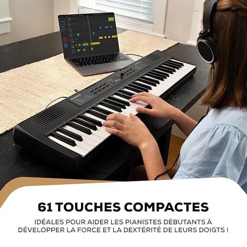 Alesis Melody 61 Piano Numérique 61 Touches pour Débutants avec Haut-Parleurs, Support, Banc, Casque, Pupitre, 300 Sons et des Leçons de Musique thumbnail 4