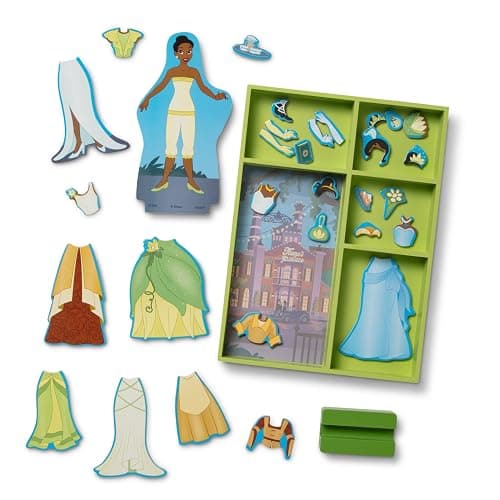 Melissa & Doug Disney Princess Tiana Magnetic Dress-Up Wooden Doll Pretend Play Set (30+ pcs) - FSC Certified thumbnail 4
