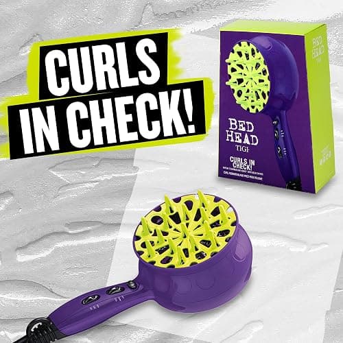 Bed Head Curls-in-Check 1875W Hair Diffuser Dryer | Great for Curly Hair, Reduce Frizz & Static | Diffuser Hair Dryer Enhances Natural Curl, Waves & Texture thumbnail 6