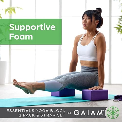 Gaiam Yoga Block - Supportive Latex-Free Eva Foam - Soft Non-Slip Surface with Beveled Edges for Yoga, Pilates, Meditation - Yoga Accessories for Stability, Balance, Deepen Stretches thumbnail 2