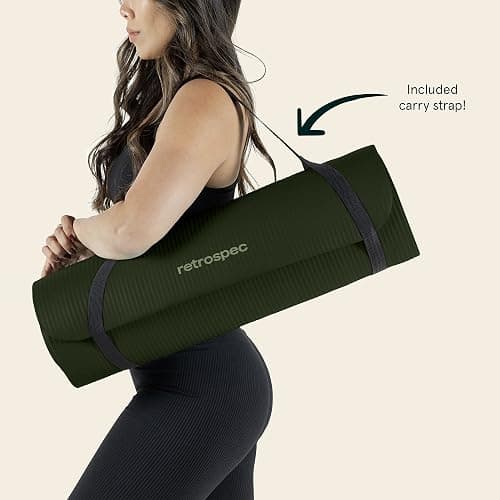 Retrospec Solana Yoga Mat 1" Thick With Nylon Strap For Men & Women - Non Slip Exercise Mat For Home Yoga, Pilates, Stretching, Floor & Fitness Workouts thumbnail 7