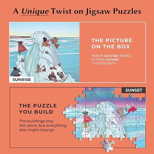Time Warp Puzzle Series 2 – Sunrise to Sunset Hidden Scene | 1000 Piece Jigsaw Puzzle for Adults | Discover a Story that Transforms as You Build | Giftable Magic Puzzle Art (Spirits of the Aurora) thumbnail 2