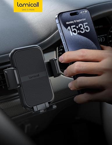 Lamicall 2026 Wider Clamp & Metal Hook Car Phone Holder Vent [Thick Cases Friendly] Phone Holders for Your Car Mount Gfts Automobile Hands Free Accessories for Women Men for iPhone 16 15 14 13 Pro Max thumbnail 7