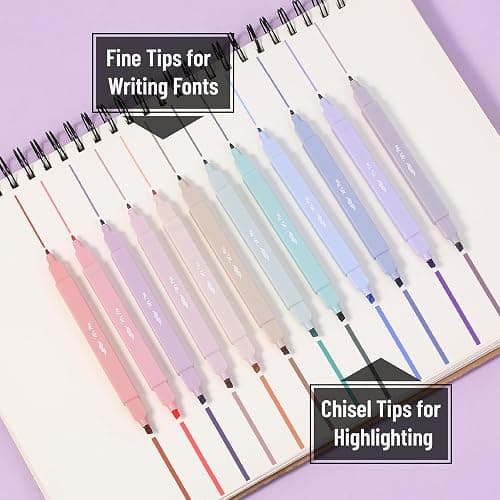 Mr. Pen- Dual Tip Aesthetic Highlighters, 12 Pack, Chisel & Fine Tips, Joyful Earth, Cute Highlighters Assorted Colors thumbnail 3