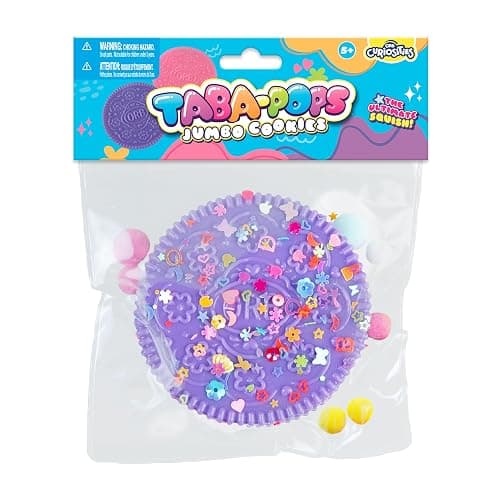 ORB Tabalicious Taba-Pops Jumbo Purple TABA Squishy Cookie - Super Soft, Jumbo Sized Sandwich Cookie - Squish, Squeeze, Pinch for Stress Relief - Play Food Squishy Fidget Toys for Kids and Adults thumbnail 5