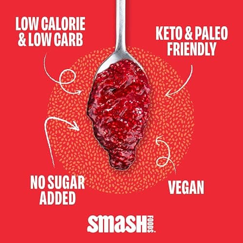 Smash Foods Jam | Classics Variety 4-Pack | Low-Calorie, No Sugar Added Keto Jam with Upcycled Fruit & Chia Seeds | Vegan, Paleo Superfood Spread thumbnail 4