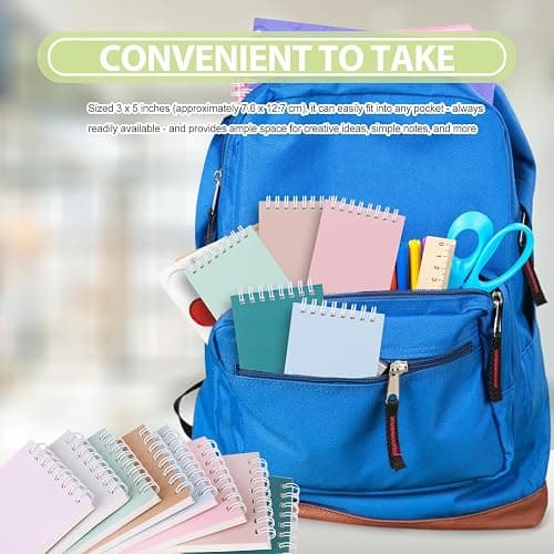 Ddaowanx Small Notebooks,3x5 Pocket Spiral Notepads With Lined Pages - The Perfect Little Mini Notebook to Stay Organized and Boost Productivity at Work or School (8, Cute Colors) thumbnail 6