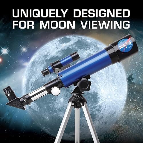 NASA Lunar Telescope for Kids – 90x Magnification, Includes Two Eyepieces, Tabletop Tripod, and Finder Scope- Kids Telescope for Astronomy Beginners, Space Toys, NASA Gifts (Amazon Exclusive) thumbnail 2