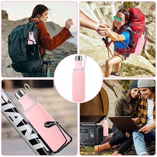 Gourde Isotherme 500ml, Gourde Isotherme Réutilisable en Acier INOX,Gourde isotherme étanche sans BPA, Double Paroi Isolée sous Vide, Maintien Chaud de 12 Heures & du Froid Jusqu’à 24 Heures (Rose) thumbnail 7