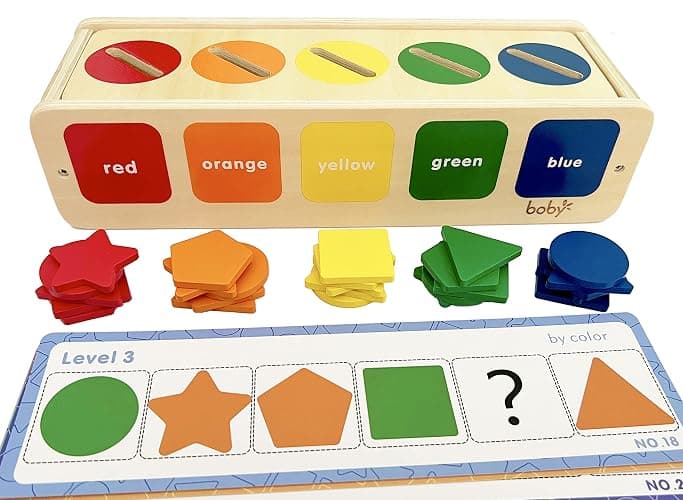 Dailyfunn Montessori Toys Color&Shape Sorting Learning Matching Box for Baby Toddlers 1-3 Year Old thumbnail 3