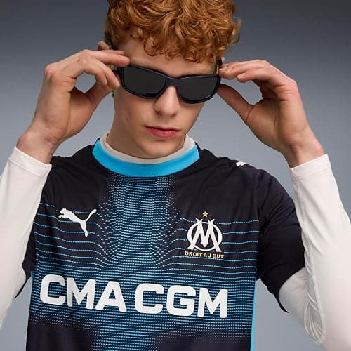 PUMA Mens Olympique De Marseille Collared Short Sleeve Jersey 2526 Casual - Blue thumbnail 7