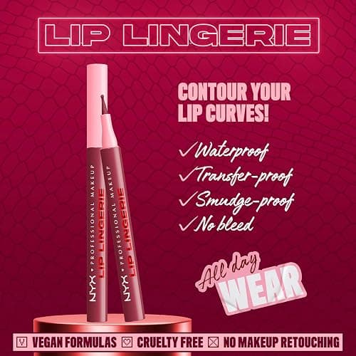 NYX PROFESSIONAL MAKEUP Lip Lingerie Liner Stain, Seamless Make Up with All-Day Color, Waterproof Lip Stain Finish - Hot N' Heavy (Black Currant) thumbnail 2