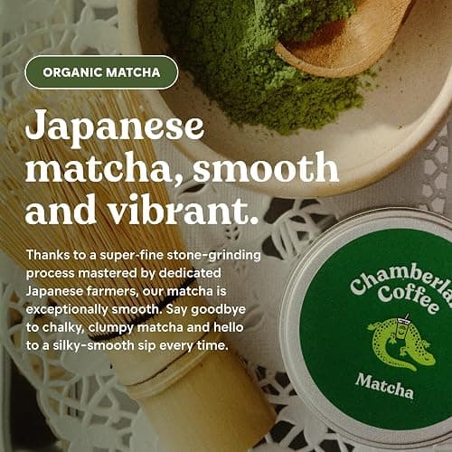 Chamberlain Coffee Green Tea Ceremonial Grade A Matcha Tin, 30 Servings thumbnail 6