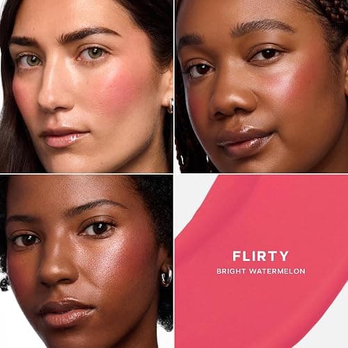 Saie Dew Liquid Blush for Cheeks - Hydrating Cream Blush Stick with a Blendable + Buildable Formula - Skincare Infused Dewy Cheek Tint for a Natural Flush - Glowy Makeup Essential - Flirty (.40 oz) thumbnail 2