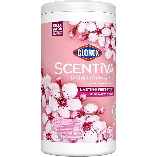 Clorox Scentiva Disinfecting Wipes, Cherry Blossom and Peach, Antibacterial, 75 Count thumbnail 9