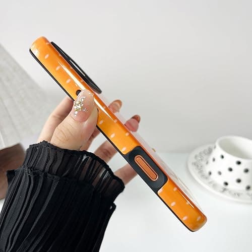 ZTOFERA Magnetic Case for iPhone 15, Compatible with Magsafe, Polka Dot Aesthetic Phone Case Cute for Girl Women, Hard PC+Soft TPU Protective Phone Cover for iPhone 15-Brown thumbnail 5