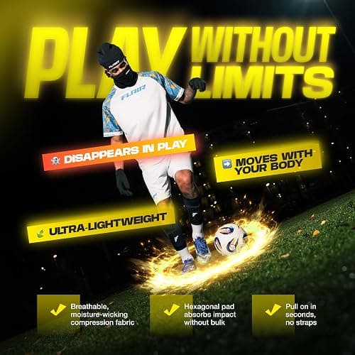 Flair Futbol Built-in Shin Guard Sleeves for Soccer | Ultra-Lightweight CTP Protection Shin Pads | Silicone Grip Strip thumbnail 5