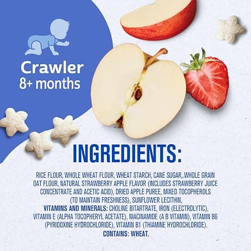 Gerber Stage 3 Baby Snacks, Strawberry Apple Puffs, Puffed Grain Snack, Baby Led Feeding, Iron & Choline, Strawberry Apple Puffs Snacks thumbnail 8