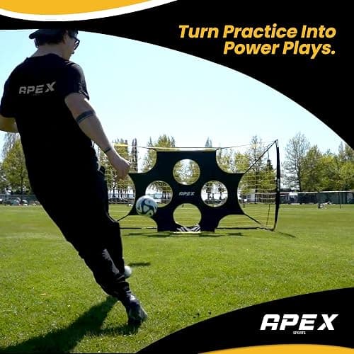 Apex Sports 12x6 FT Soccer Goal with Precision Target – Portable Soccer Net with Removable 10-Hole Target, Portable Design, Quick Setup, Ground Stakes & Collapsible Frame for Indoor/Outdoor Training thumbnail 7