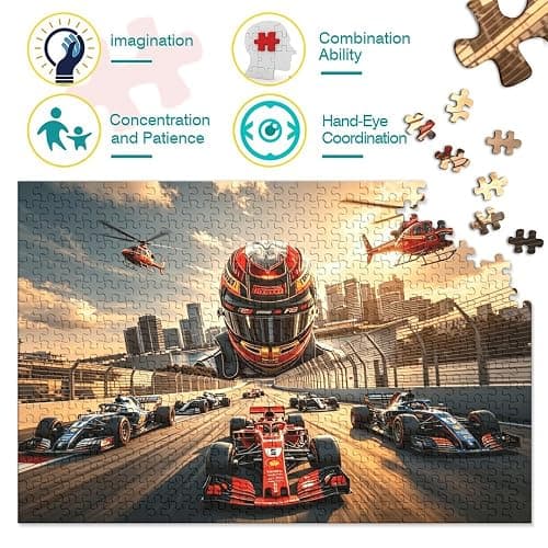 Formula 1000 Piece Jigsaw Puzzles Recycled Ferrarrii Aînés Puzzles Familial Gaming Time Accessoires Party Jeu Accessoires pour Adultes et Age 10 Up 70x50cm/1000pcs thumbnail 5