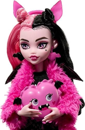 Monster High Doll, Draculaura Creepover Party Set with Pet Bat Count Fabulous, Sleepover Clothes and Accessories thumbnail 3