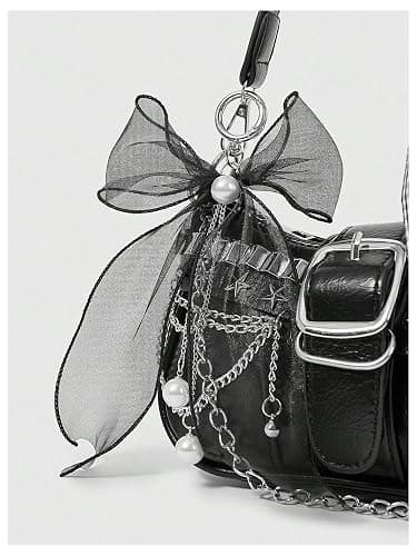Verdusa Women's Y2k Star Embroidery Shoulder Bag Mini Chain Hobo Handbag Purses thumbnail 4