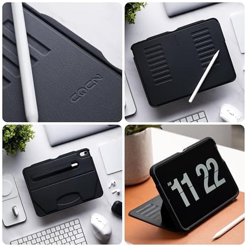 ZUGU CASE for iPad Air 11 (M3 2025 / M2 2024) iPad Air 4 & 5 10.9 Inch (2020/2022) - Protective, Ultra Thin, Magnetic Stand, Sleep/Wake Cover with Apple Pencil Charging & Storage - Black thumbnail 3