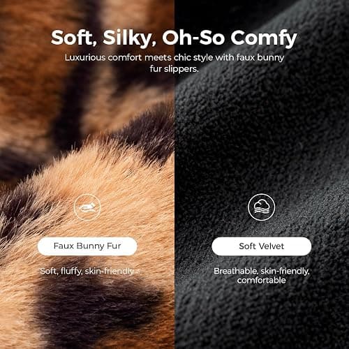 Snug Leaves Women's Fluffy Open Toe Slippers Cross Band Indoor Outdoor | Non-slip Sole, Faux Fur, Soft, Cute, Memory Foam, Lightweight, Cozy Comfy, Machine Washable, House, Bedroom Slip-on thumbnail 4