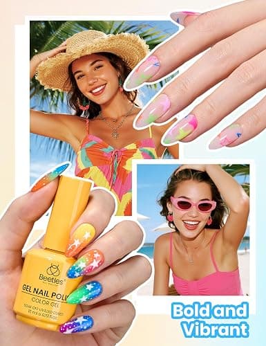 Beetles Neon Gel Polish Set, 20 Bright Colors 15ML Full Size | Candy Electric Collection, Neon Pink Green Blue Red Colors Gel Set with Base Top Coat UV LED Lamp Salon DIY Nails Gifts thumbnail 3