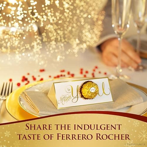 Ferrero Rocher, Premium Milk Chocolate Hazelnut, Individually Wrapped Chocolate Gift Box, 24 Count, 10.6 oz thumbnail 3
