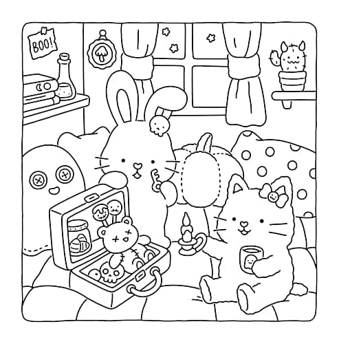 Spooky Fuzzy: Cute Creepy Coloring Book for Adults and Teens for Relaxation (Fuzzy Friends Coloring) thumbnail 6