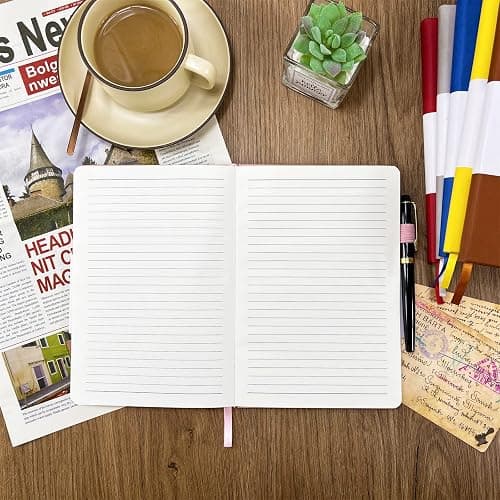 BGHEOUYV Notebook Journal, College Ruled Notebook Lined A5 160 Pages,Hard Cover Journals for Writing, Notebooks for Work Office School Women Men,5.7 inches x 8.4 inches(White) thumbnail 2