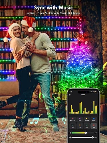 BrizLabs Smart Fairy Lights, 33ft 100 LED Color Changing Fairy Lights Work with Alexa/Google Home, WiFi Rainbow Christmas Light Dimmable RGB Twinkle Starry Light for Christmas Tree Home Party Decor thumbnail 7
