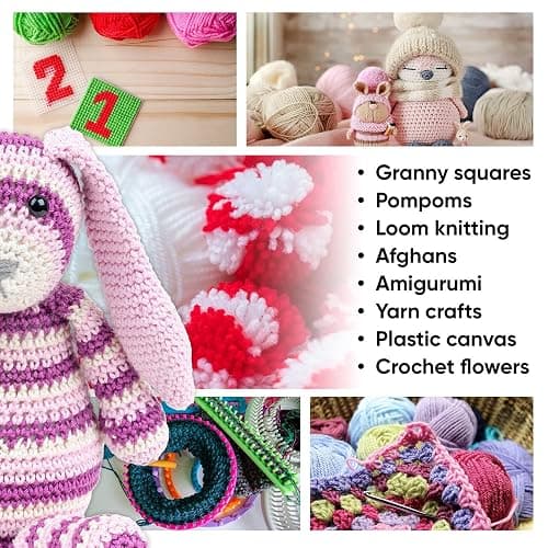 CRAFTISS 30 of 20g/0.7Oz Acrylic Yarn Mini Skeins - 1300 Yards of Soft Yarn for Crocheting and Knitting Craft Project, Assorted Starter Crochet Bulk Kit for Adults and Kids - Mothers Day Gift thumbnail 6
