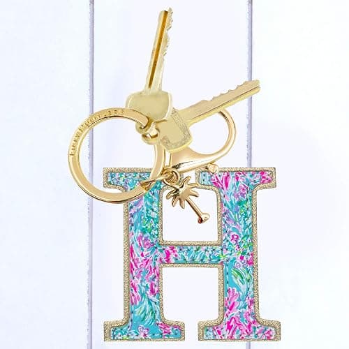 Lilly Pulitzer Leatherette Initial Keychain, Letter Bag Charm for Women thumbnail 3