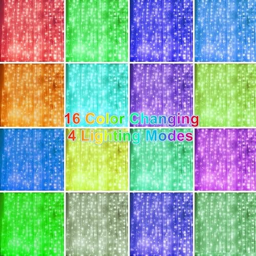 HOME LIGHTING Window Curtain String Lights, 300 LED RGB 16 Colors Changing Fairy Lights, 4 Modes with Remote, USB & Adapter Powered for Halloween Christmas Party Wedding Home Garden Wall Decorations thumbnail 2