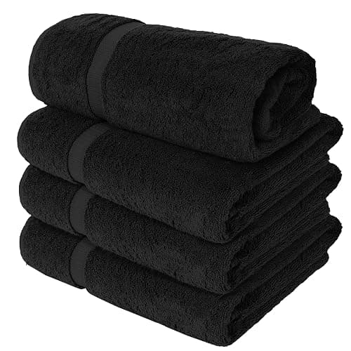 Chakir Turkish Linens | Hotel & Spa Quality 100% Cotton Luxury Turkish Towels | Soft & Absorbent (30x60 Inches Extra Large Bath Towels, Set of 4 -Black) thumbnail 4