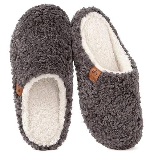 EverFoams Women's Fuzzy Slip-on Slippers Soft Comfy Memory Foam Indoor House Shoes - Image 1
