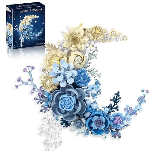 Nayihoop Moon Flower Building Set Botanical Collection Blossom for Wall Decor -934pcs - Image 1