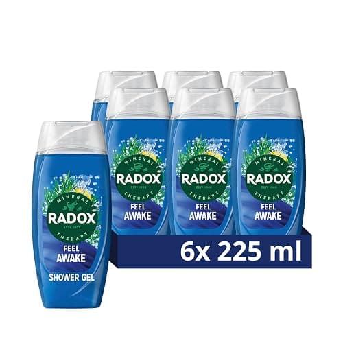 Radox Mineral Therapy Feel Awake Men 2in1 Shower Gel & Shampoo with Fennel & Sea Minerals - 225ml (Pack of 6) - Image 1