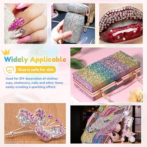 32000PCS Resin Jelly Rhinestones Kit 40Colors 3mm Flatback Gems with B7000 Glue Tweezers Drill Pen & Storage Box Bedazzling Kit for Bedazzling Kits for Nail Art Clothing DIY Projects Crafts thumbnail 5