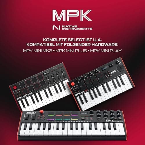 Akai Professional MPK Mini MK3 25-Tasten USB MIDI Keyboard Controller, 8 Hintergrundbeleuchtete Drum Pads, 8 Regler, Musikproduktion-Software und Native Instruments Sound Package (NKS Integration) thumbnail 4